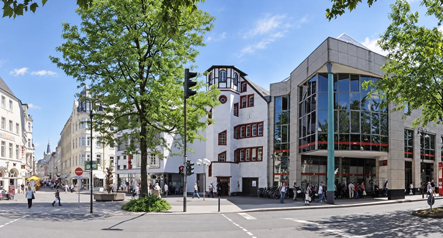 Außenansicht des Praxisgebäudes und der Nachbargebäude an der Stresemannstraße in Trier